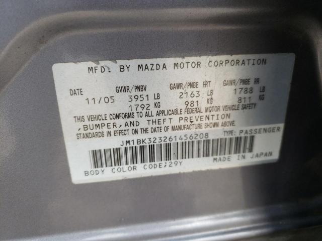 Photo 10 from auction – 2006 MAZDA 3 S with VIN JM1BK323261456208