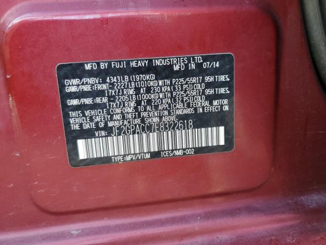 Photo 10 from auction – 2014 SUBARU XV CROSSTR with VIN JF2GPACC7E8322618