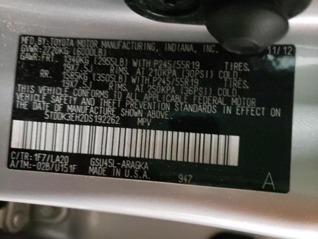 Photo 10 from auction – 2013 TOYOTA HIGHLANDER with VIN 5TDDK3EH2DS192262