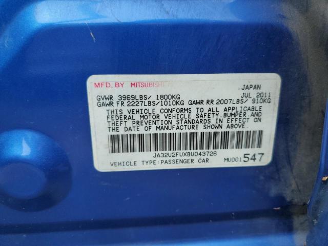 Photo 10 from auction – 2011 MITSUBISHI LANCER ES/ with VIN JA32U2FUXBU043726