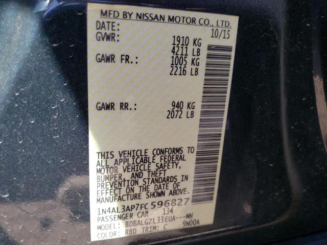 Photo 10 from auction – 2015 NISSAN ALTIMA 2.5 with VIN 1N4AL3AP7FC596827