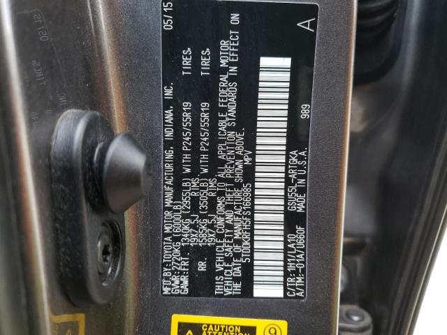 Photo 10 from auction – 2015 TOYOTA HIGHLANDER with VIN 5TDDKRFH5FS166985