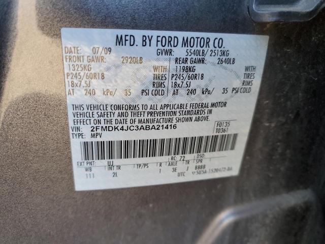 Photo 10 from auction – 2010 FORD EDGE SEL with VIN 2FMDK4JC3ABA21416