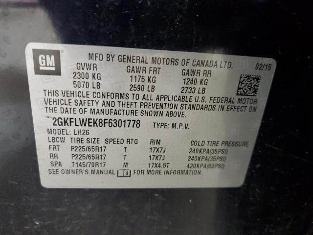 Photo 10 from auction – 2015 GMC TERRAIN SL with VIN 2GKFLWEK8F6301778