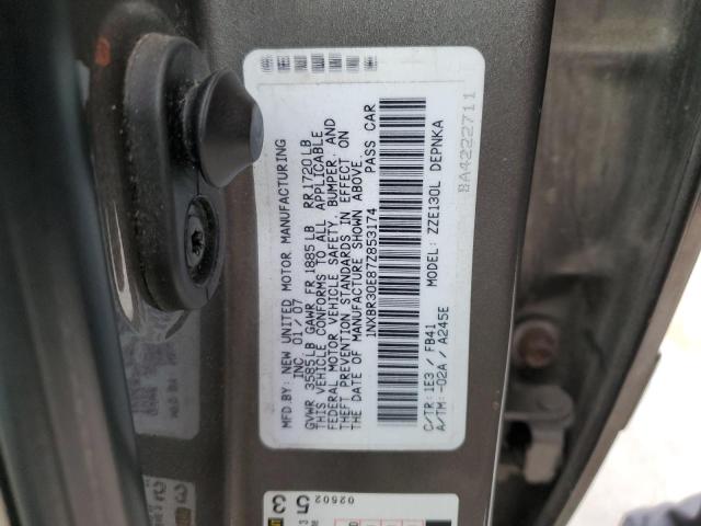Photo 10 from auction – 2007 TOYOTA COROLLA CE with VIN 1NXBR30E87Z853174