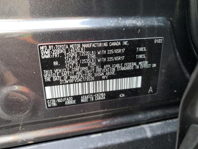 Photo 10 from auction – 2022 TOYOTA RAV4 XLE with VIN 2T3W1RFV5NC179526