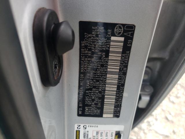 Photo 10 from auction – 2007 TOYOTA COROLLA CE with VIN 2T1BR32E67C853236