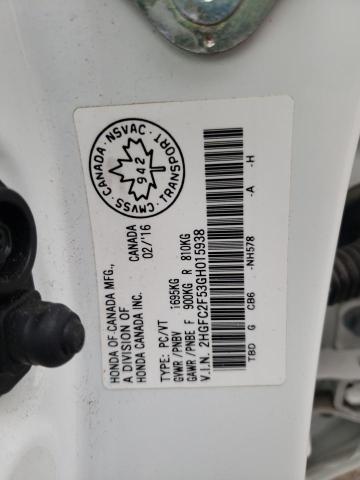 Photo 10 from auction – 2016 HONDA CIVIC LX with VIN 2HGFC2F53GH015938
