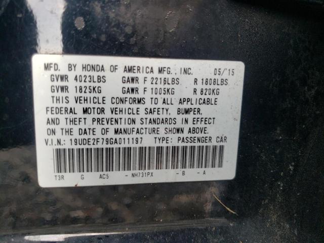 Photo 10 from auction – 2016 ACURA ILX PREMIU with VIN 19UDE2F79GA011197