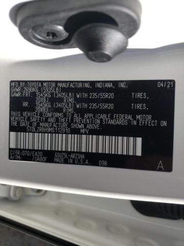 Photo 10 from auction – 2021 TOYOTA HIGHLANDER with VIN 5TDLZRBH9MS112910