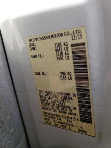 Photo 10 from auction – 2016 NISSAN MAXIMA 3.5 with VIN 1N4AA6AP1GC428433