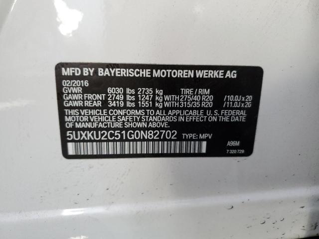 Photo 10 from auction – 2016 BMW X6 XDRIVE3 with VIN 5UXKU2C51G0N82702