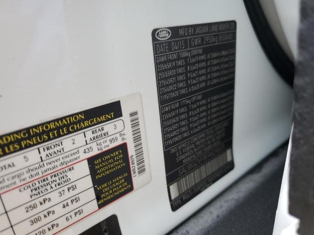 Photo 10 from auction – 2015 LAND ROVER RANGE ROVE with VIN SALWG2VF8FA624929
