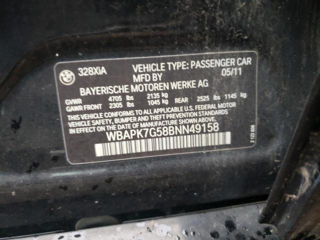 Photo 10 from auction – 2011 BMW 328 XI with VIN WBAPK7G58BNN49158