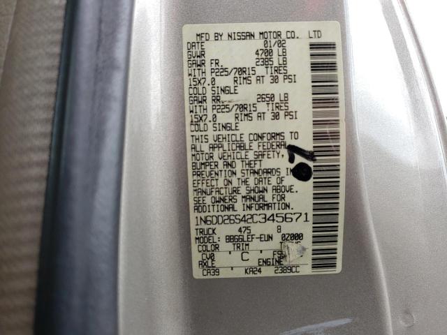 Photo 10 from auction – 2002 NISSAN FRONTIER K with VIN 1N6DD26S42C345671