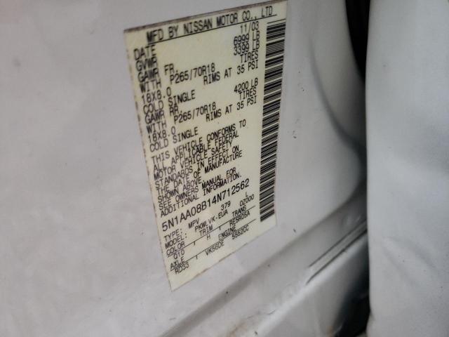 Photo 10 from auction – 2004 NISSAN ARMADA SE with VIN 5N1AA08B14N712562