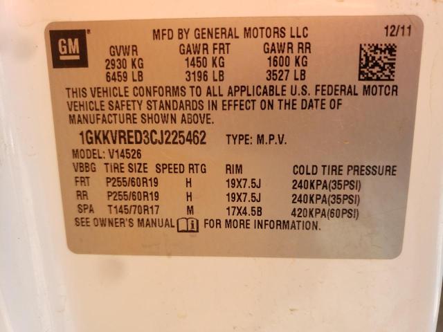 Photo 10 from auction – 2012 GMC ACADIA SLT with VIN 1GKKVRED3CJ225462