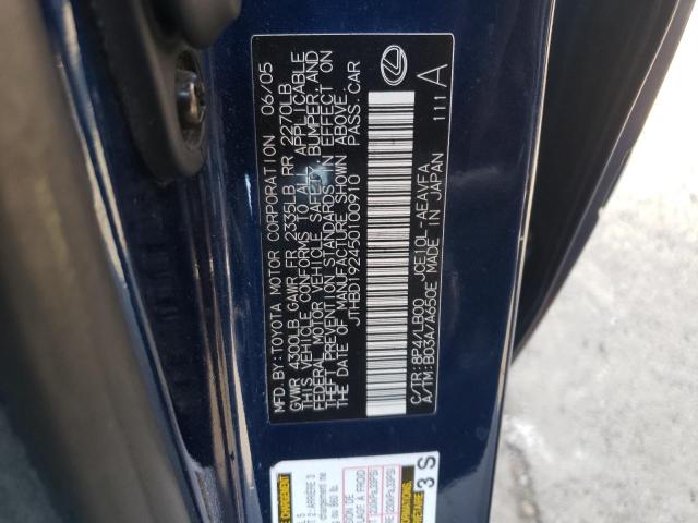 Photo 10 from auction – 2005 LEXUS IS 300 with VIN JTHBD192450100910