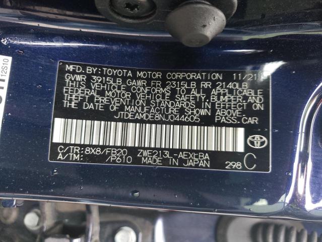 Photo 10 from auction – 2022 TOYOTA COROLLA LE with VIN JTDEAMDE8NJ044605