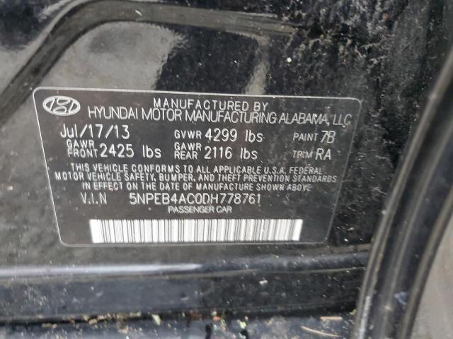 Photo 10 from auction – 2013 HYUNDAI SONATA GLS with VIN 5NPEB4AC0DH778761