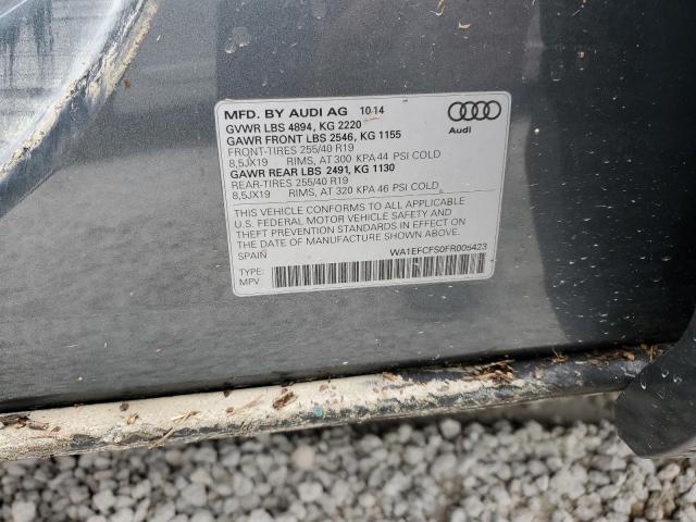 Photo 10 from auction – 2015 AUDI Q3 PREMIUM with VIN WA1EFCFS0FR005423