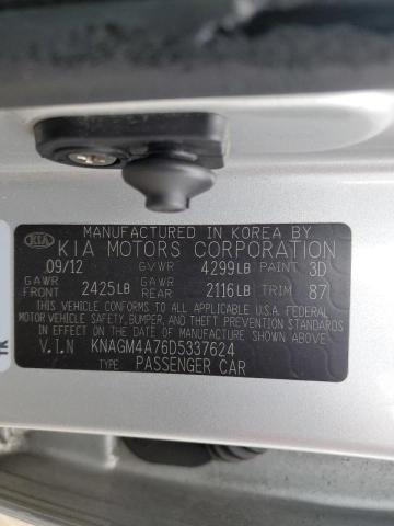 Photo 10 from auction – 2013 KIA OPTIMA LX with VIN KNAGM4A76D5337624