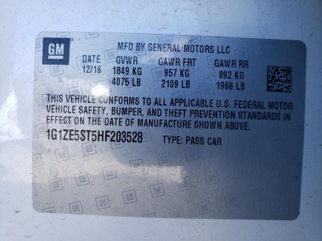 Photo 10 from auction – 2017 CHEVROLET MALIBU LT with VIN 1G1ZE5ST5HF203528