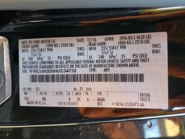 Foto 10 de la subasta – 2017 FORD ESCAPE SE con VIN 1FMCU0GD0HUC34732