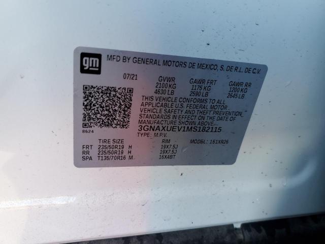 Photo 10 from auction – 2021 CHEVROLET EQUINOX LT with VIN 3GNAXUEV1MS182115