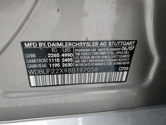 Photo 10 from auction – 2008 MERCEDES-BENZ E 320 CDI with VIN WDBUF22X98B197058