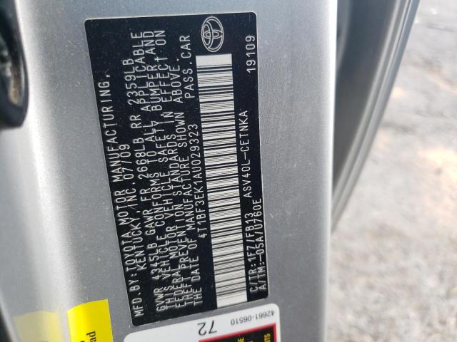 Photo 10 from auction – 2010 TOYOTA CAMRY BASE with VIN 4T1BF3EK1AU029323