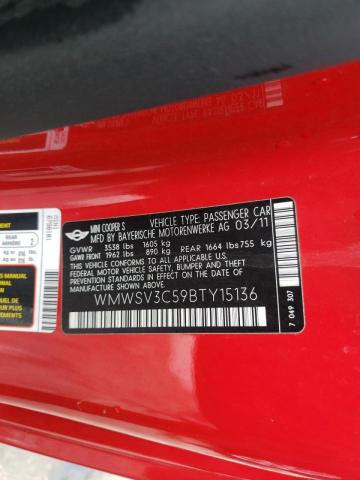 Photo 10 from auction – 2011 MINI COOPER S with VIN WMWSV3C59BTY15136