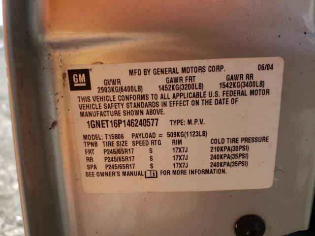 Photo 10 from auction – 2004 CHEVROLET TRAILBLAZE with VIN 1GNET16P146240577