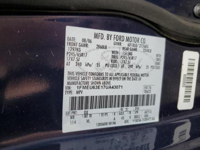Photo 10 from auction – 2007 FORD EXPLORER X with VIN 1FMEU63E17UA43071