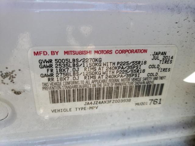 Photo 10 from auction – 2015 MITSUBISHI OUTLANDER with VIN JA4JZ4AX3FZ003938