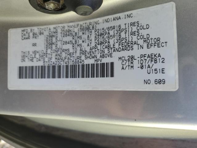 Photo 10 from auction – 2004 TOYOTA SIENNA with VIN 5TDZA23C74S158845