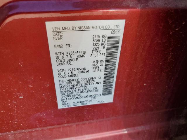 Photo 10 from auction – 2014 NISSAN PATHFINDER with VIN 5N1AR2MM5EC699033