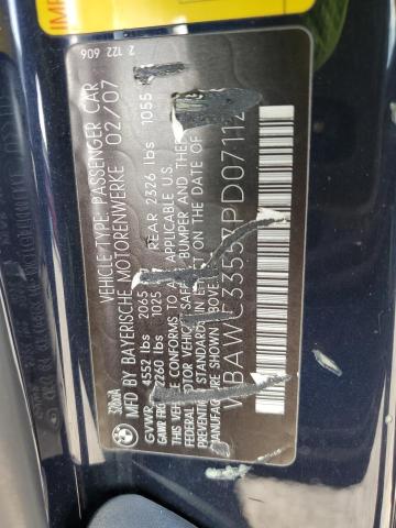 Photo 10 from auction – 2007 BMW 328 XI with VIN WBAWC33557PD07112