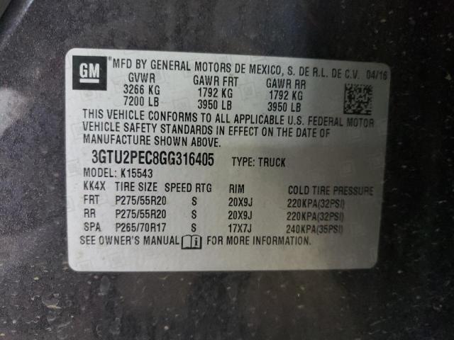Photo 10 from auction – 2016 GMC SIERRA K15 with VIN 3GTU2PEC8GG316405