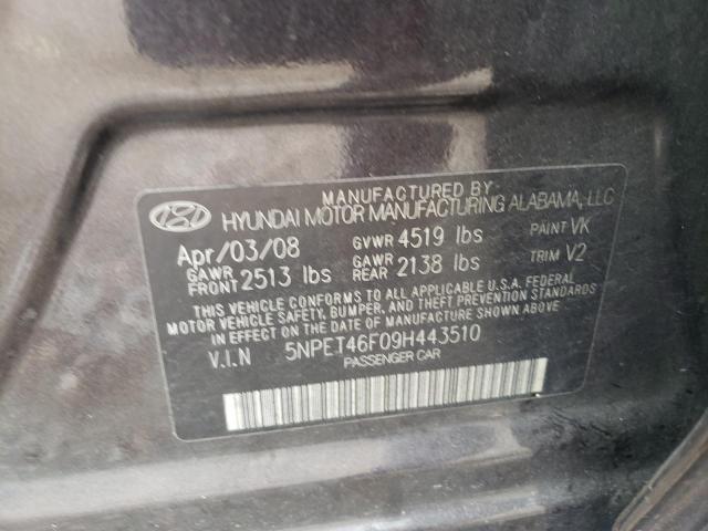Photo 10 from auction – 2009 HYUNDAI SONATA GLS with VIN 5NPET46F09H443510