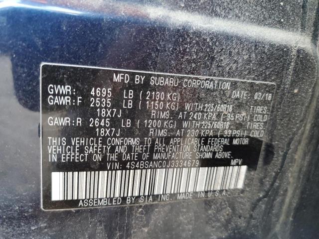 Photo 10 from auction – 2018 SUBARU OUTBACK 2. with VIN 4S4BSANC0J3334679