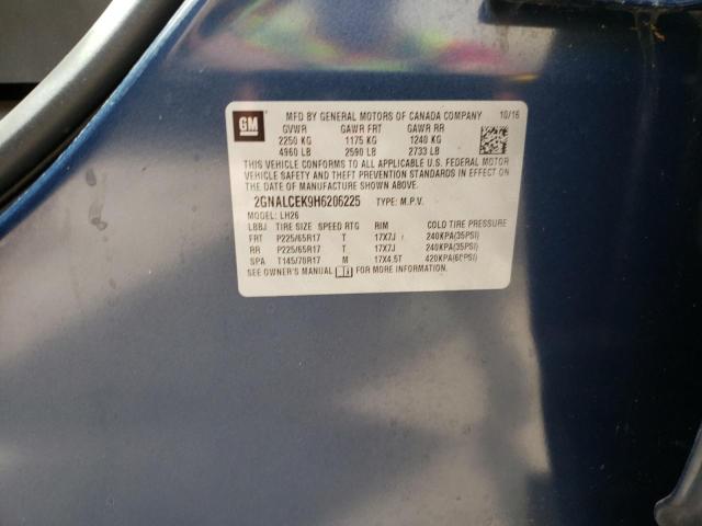 Photo 10 from auction – 2017 CHEVROLET EQUINOX LT with VIN 2GNALCEK9H6206225
