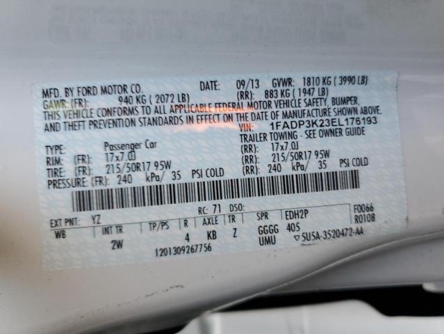 Photo 10 from auction – 2014 FORD FOCUS SE with VIN 1FADP3K23EL176193