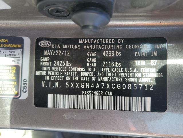 Photo 10 from auction – 2012 KIA OPTIMA EX with VIN 5XXGN4A7XCG085712