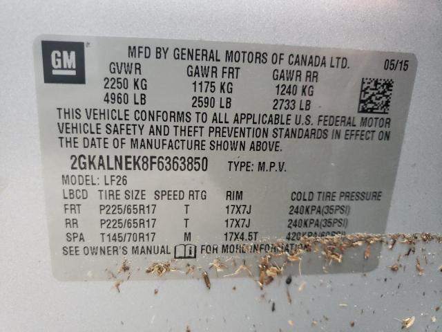 Photo 10 from auction – 2015 GMC TERRAIN SL with VIN 2GKALNEK8F6363850