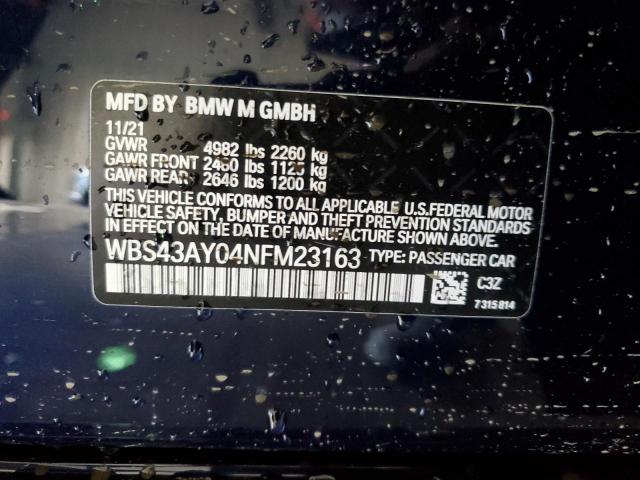 صورة رقم 10 من المزاد - 2022 BMW M3 COMPETI مع VIN WBS43AY04NFM23163