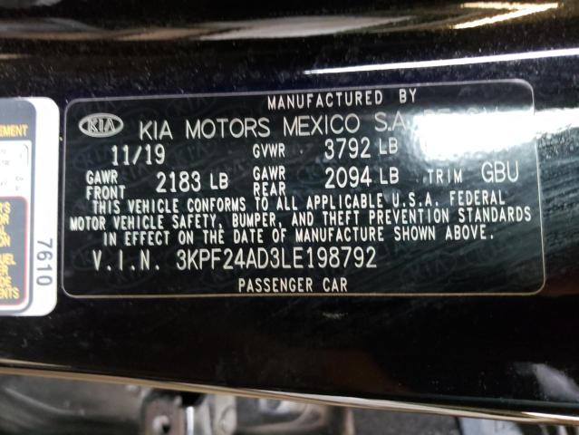 Photo 10 from auction – 2020 KIA FORTE FE with VIN 3KPF24AD3LE198792