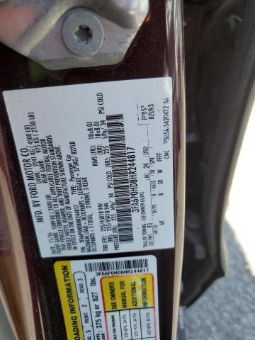 Photo 10 from auction – 2017 FORD FUSION SE with VIN 3FA6P0HD8HR244817