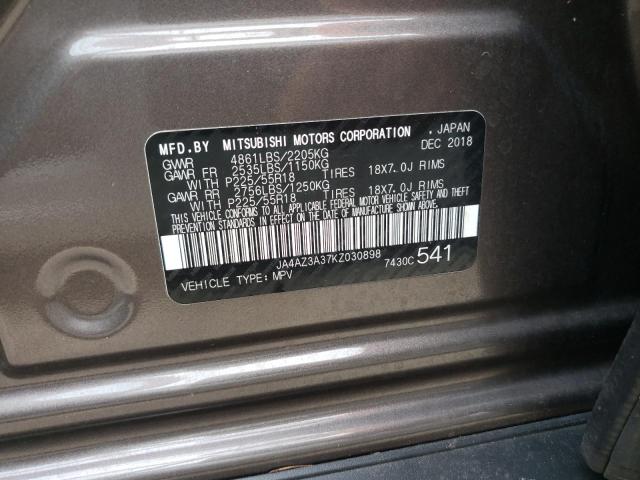 Photo 10 from auction – 2019 MITSUBISHI OUTLANDER with VIN JA4AZ3A37KZ030898