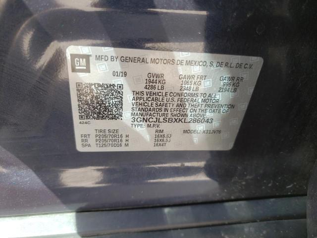 Photo 10 from auction – 2019 CHEVROLET TRAX 1LT with VIN 3GNCJLSBXKL286043